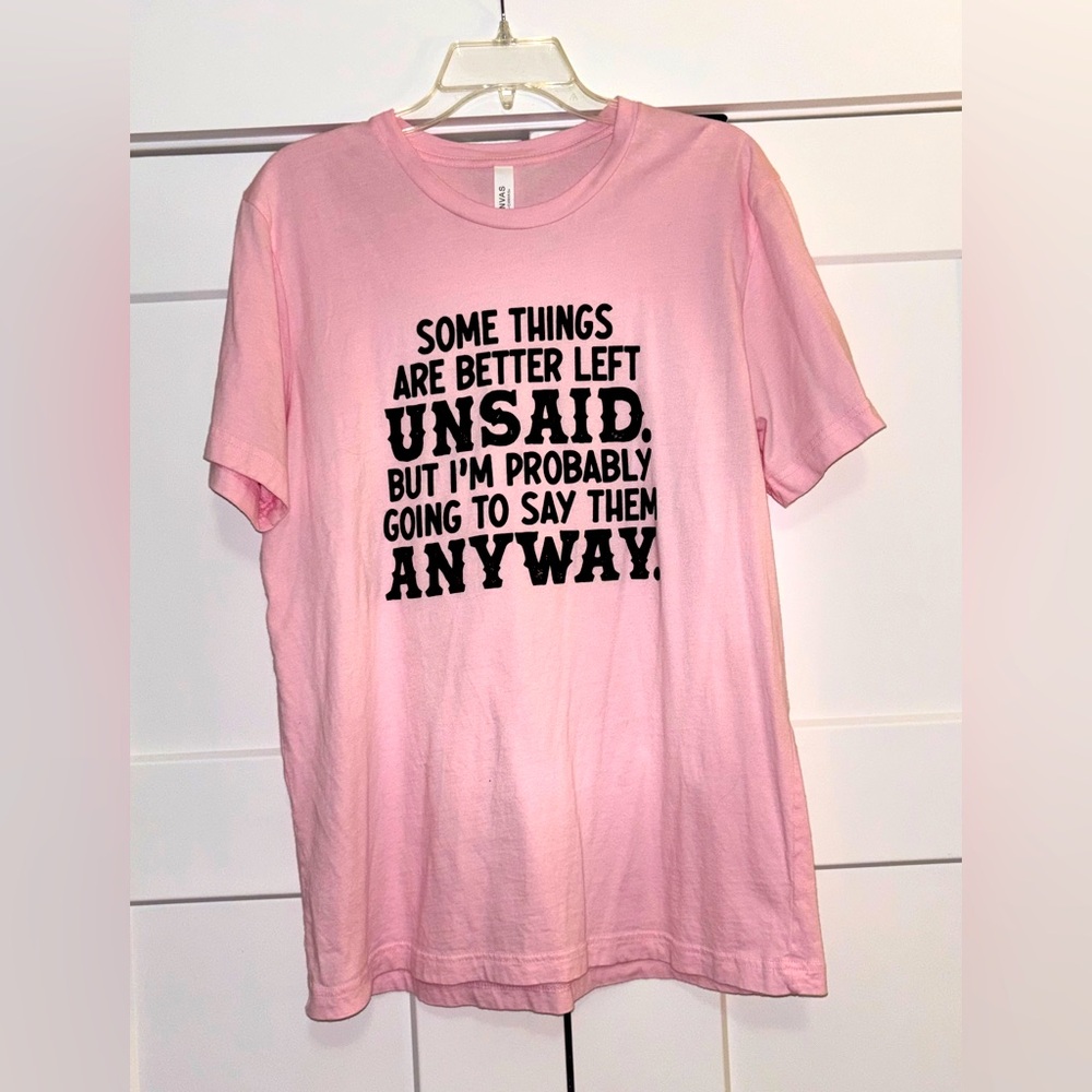 Bella+Canvas pink shirt size large